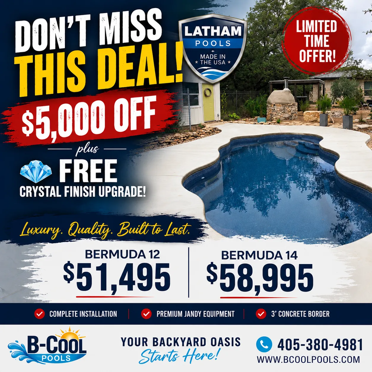 Freeform Bermuda — $5,000 OFF plus FREE Crystal Finish Upgrade