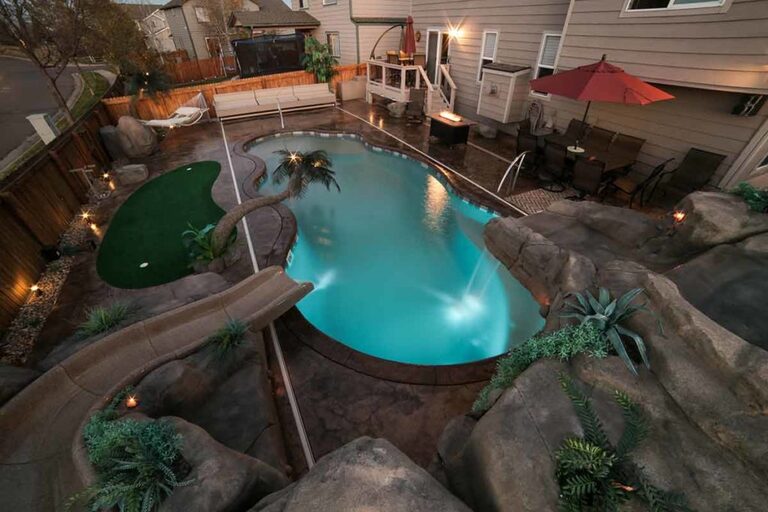 Latham Fiji fiberglass pool — manufacturer product photo. B Cool Pools installs this model across central Oklahoma.