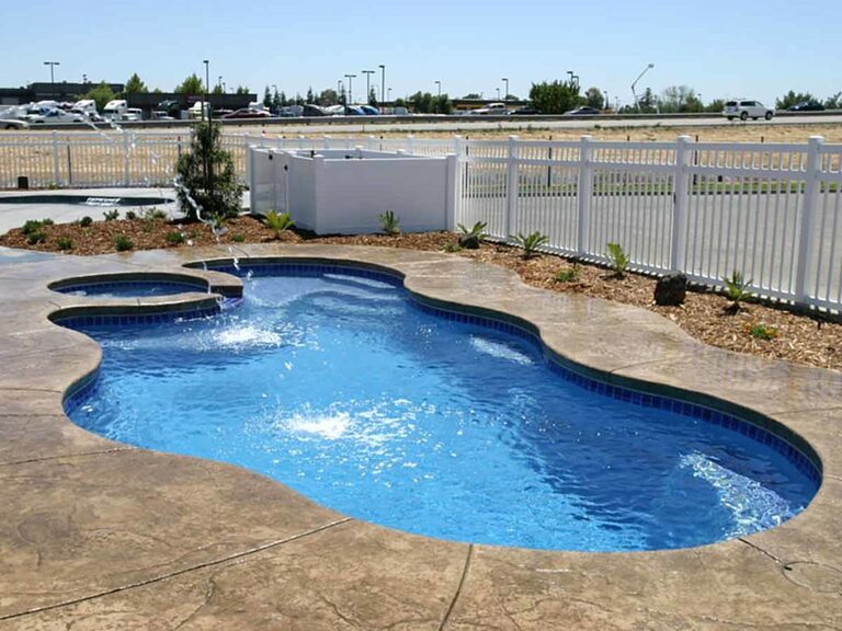 Latham fiberglass pool — manufacturer product photo. B Cool Pools installs Latham pools across central Oklahoma.